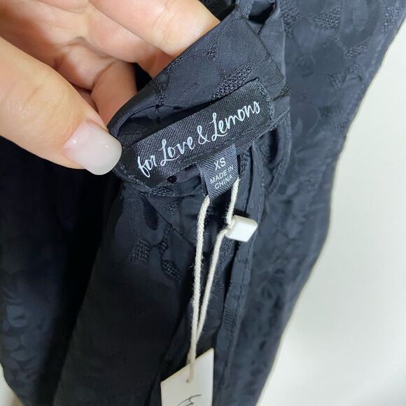 NWT For Love & Lemons Janet Mini Black Dress Size XS - Picture 12 of 13